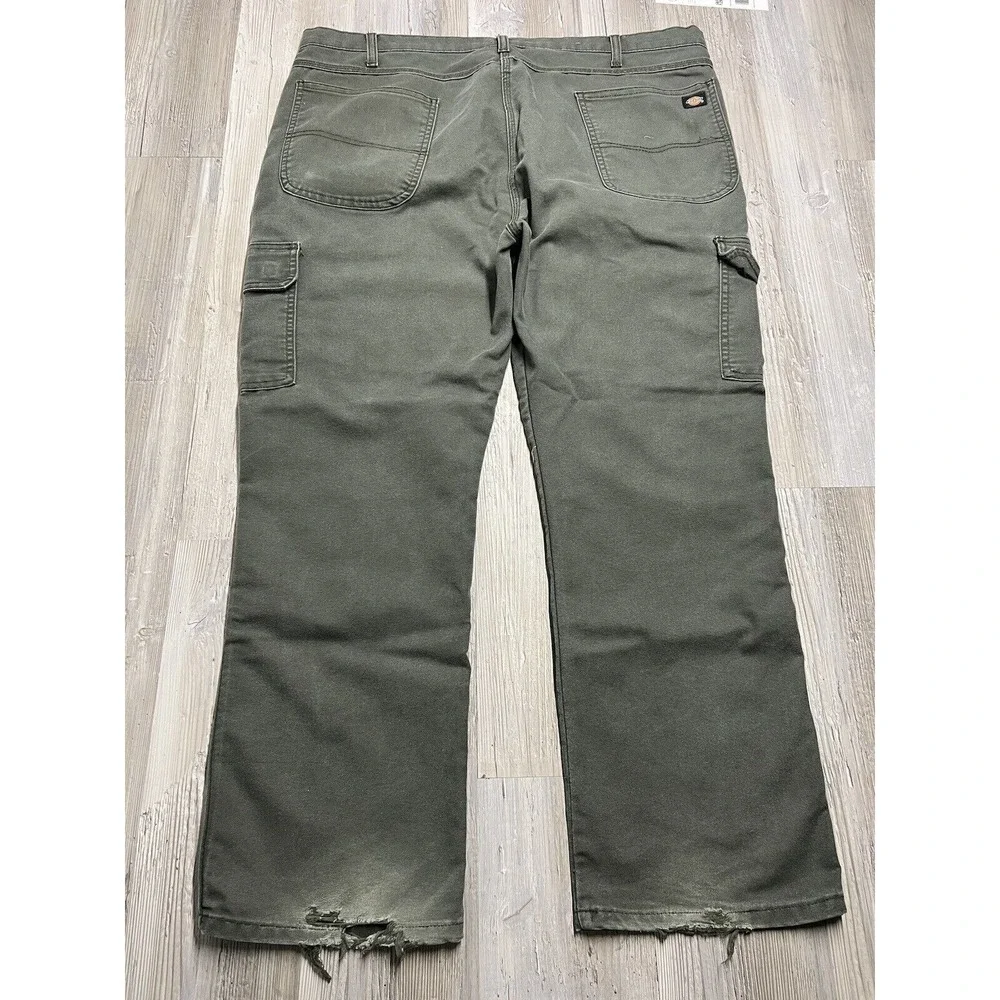 Faded Distressed Black Cargo Pants Baggy Goth Skater Workwear Dickies Flex 42x30